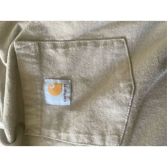 Carhartt Men's Tan Loose Fit Heavyweight Short Sleeve Pocket T-Shirt Size Large - Picture 11 of 15